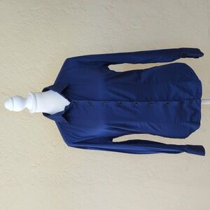 Tailor Store Custom Made Royal Blue Long Sleeve Button Down Shirt Size Small